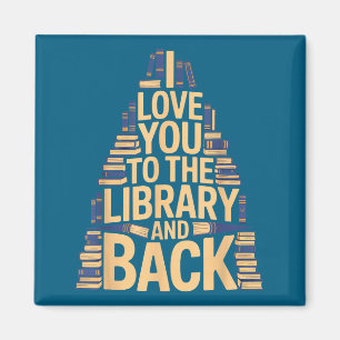 Schattig ik hou van jou bibliotheek achter grappig magneet