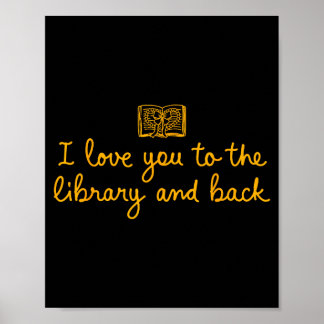 Schattig ik hou van jou bibliotheek achter grappig poster