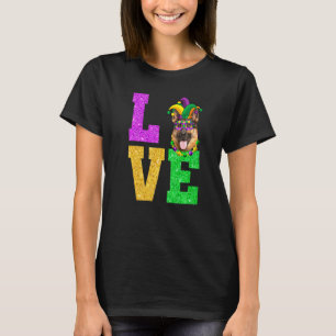 Schattig Ik Hou Van Mardi Gras Duitse Herdershond  T-shirt