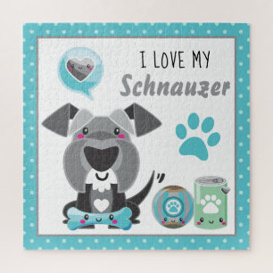 Schattig, ik hou van mijn Schnauzer huisdier Legpuzzel