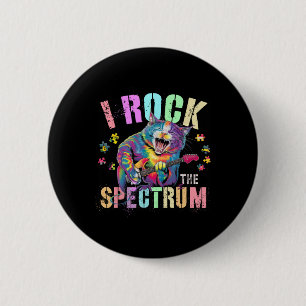Schattig Ik Rock Het Spectrum Autisme Trots Mama M Ronde Button 5,7 Cm
