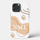 Schattig initiaal Wit en beige abstract schattig Case-Mate iPhone Case (Achterkant)