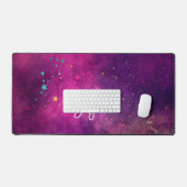 Schattig iriserend roze ruimte sterrenstelsel mono bureaumat (Keyboard & Muis)