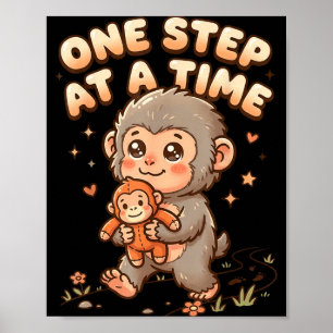 Schattig Japan Baby Aap Mannen Vrouwen Kinderen Eé Poster