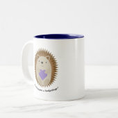 Schattig je een hedgehug hedgel sturen tweekleurige koffiemok (Voorkant links)
