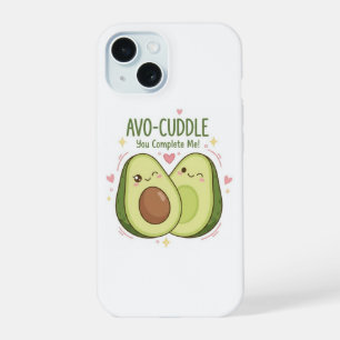 Schattig Je Maakt Me Compleet Kawaii Avocado Koppe iPhone 15 Hoesje