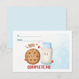 Schattig, jij maakt mij compleet Melk en Koekjes V Notitiekaartje