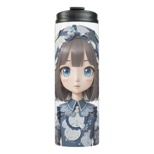 Schattig jong meisje - anime thema thermosbeker