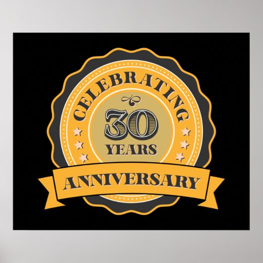 schattig Jubileum van 30e jaar Poster (Voorkant)