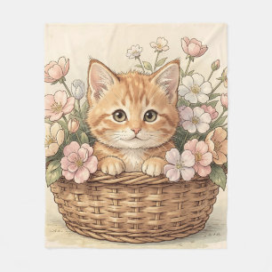 Schattig Kabouterpoesje Bloemenmand Fleece Deken