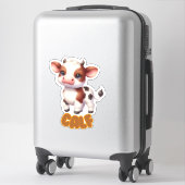 Schattig kalf voor de kinderkamer sticker (Koffer)