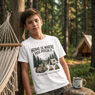 Schattig Kampeerend Hert Kinderen Vintage T-shirt