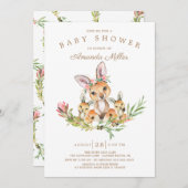 Schattig Kangaroo Mam & Babies Twins Baby shower Kaart (Voorkant / Achterkant)