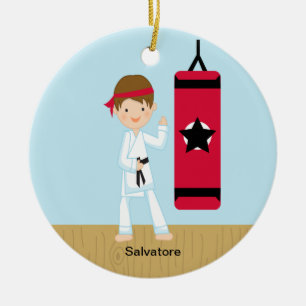 Schattig karate Boy Ornament