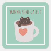 schattig kat Briefkaart Vierkante Sticker (Voorkant)