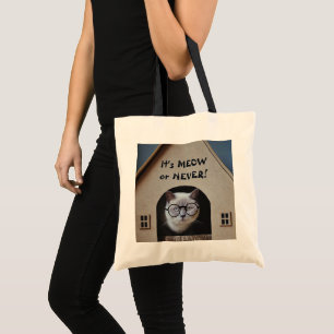 Schattig Kat Gezicht Grappige Kitten Whimsical Lie Tote Bag