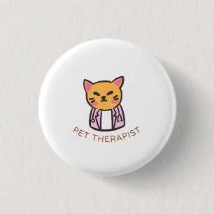 Schattig kat huisdier therapeut cartoon ontwerp ronde button 3,2 cm