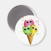 Schattig kat ijs magneet (Voorkant / Achterkant)