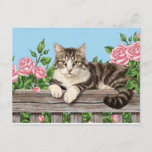 schattig kat kunst kitten grappig dier katten feestdagenkaart