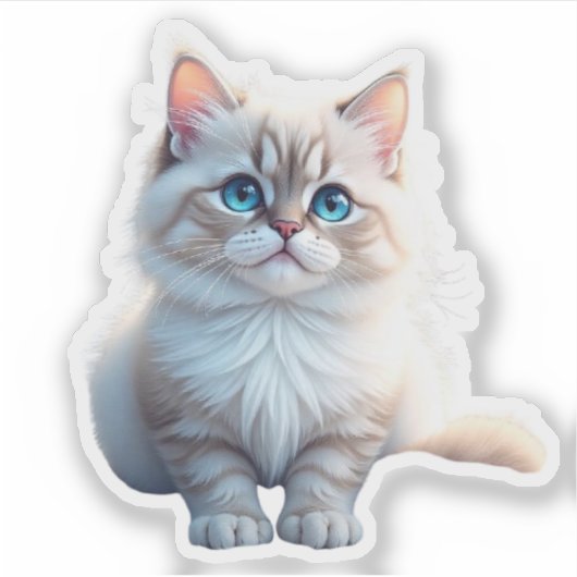 “Schattig kat sticker” Sticker (Voorkant)