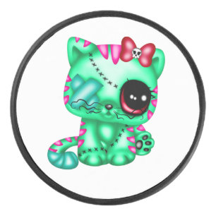 Schattig Kat Zombie Hockey Puck