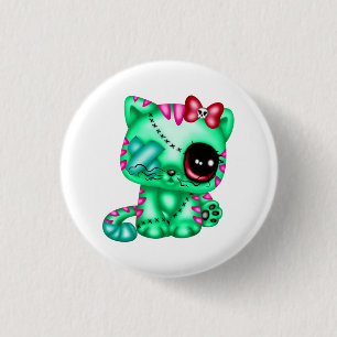 Schattig Kat Zombie Ronde Button 3,2 Cm