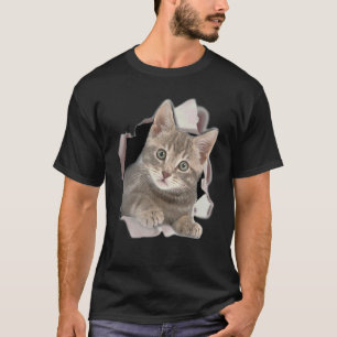 Schattig katje gebarsten   Tabby katje gescheurd T-shirt