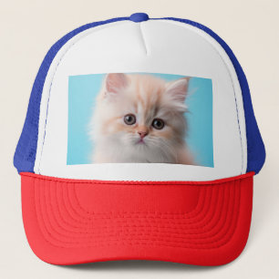 Schattig katje met blauwe achtergrond trucker pet