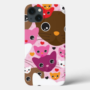 schattig kattenachtergrond iPhone 13 hoesje