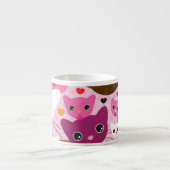 schattig kattenachtergrond espresso kop (Voorkant)