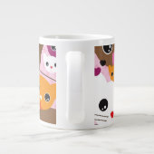 schattig kattenachtergrond jumbo mok (Achterkant)