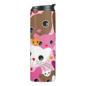 schattig kattenachtergrond thermosbeker (Gedraaid links)