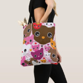 schattig kattenachtergrond tote bag (Dichtbij)