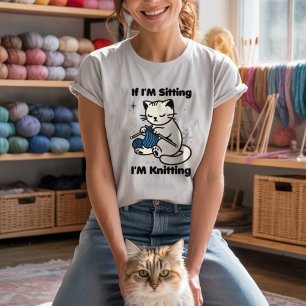 Schattig kattenbreien raar gezegde t-shirt