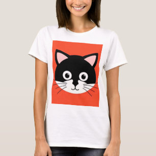 Schattig Kattengezicht Levendige Illustratie T-shirt