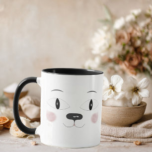 schattig kattengezicht, sluwe ogen mok