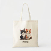Schattig kattenpaar ontwerp Canvas tas (Voorkant)