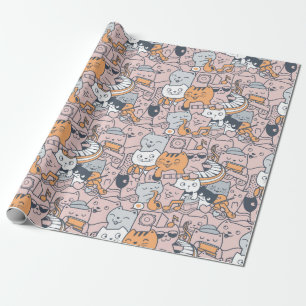 Schattig kattenpapier cadeaupapier