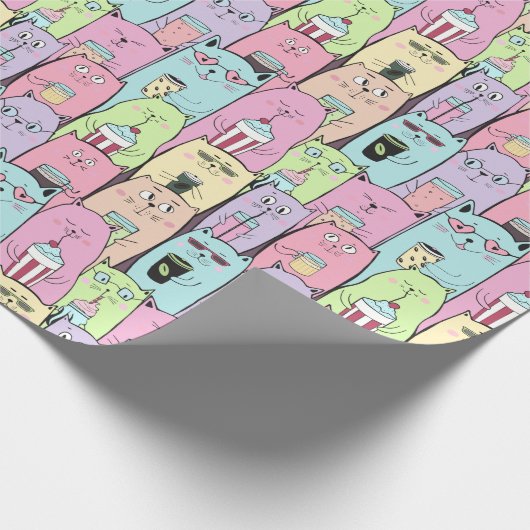 Schattig kattenpapier cadeaupapier (Hoek)