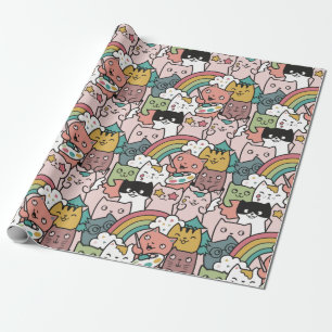 Schattig kattenpapier cadeaupapier