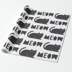 schattig kattenpatroon. illustratie cadeaupapier