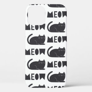 schattig kattenpatroon.  illustratie iPhone 12 hoesje