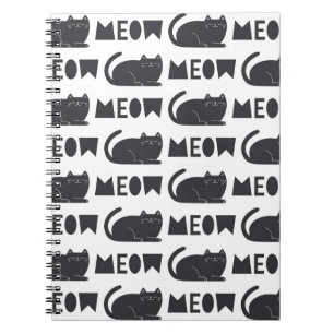 schattig kattenpatroon. illustratie notitieboek