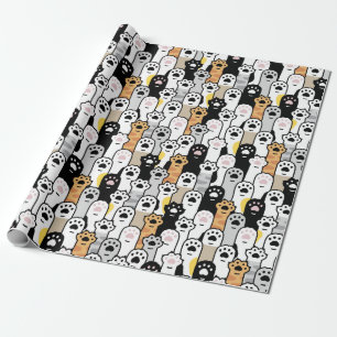 Schattig kattenpootpapier cadeaupapier