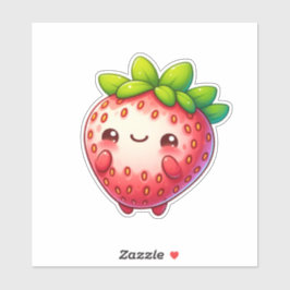 schattig kawaii aardbei fruit sticker