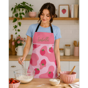 Schattig Kawaii Aardbei Koe Patroon Schort