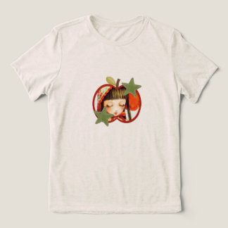 Schattig Kawaii Anime Meisje in Rode Appel T-shirt