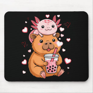 Schattig Kawaii Axolotl Capybara Bubble Tea Jongen Muismat