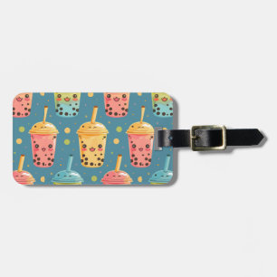 Schattig Kawaii Boba Drink Design Bagagelabel