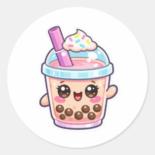 Schattig Kawaii Boba Thee Karakter Sticker